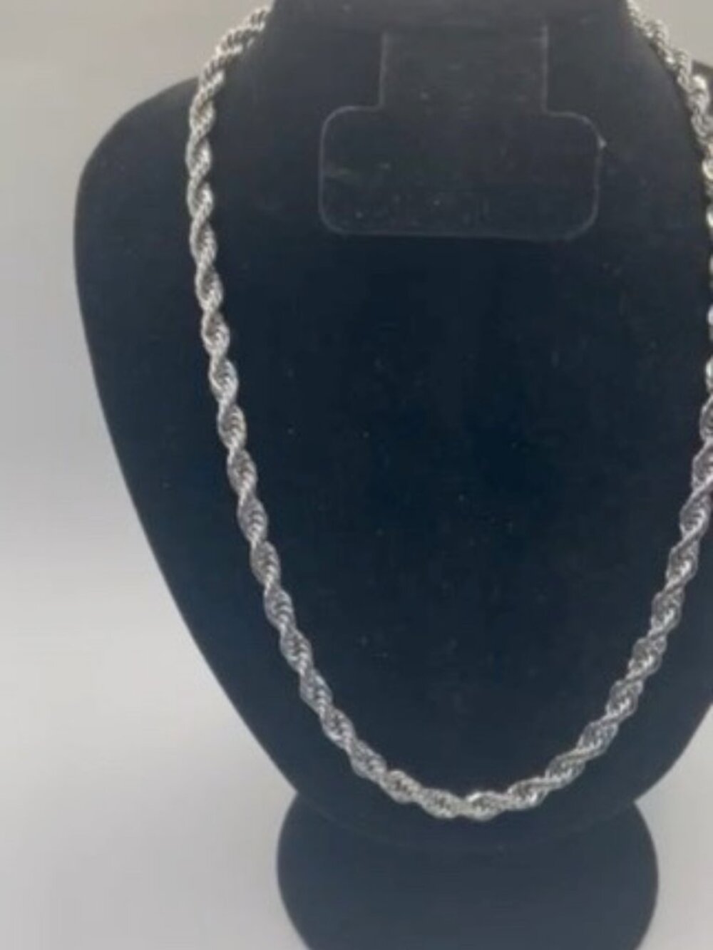 Mens Real 925 Silver Rope Chain Plated 6mm 22 Inch Waterproof Never Fade Solid